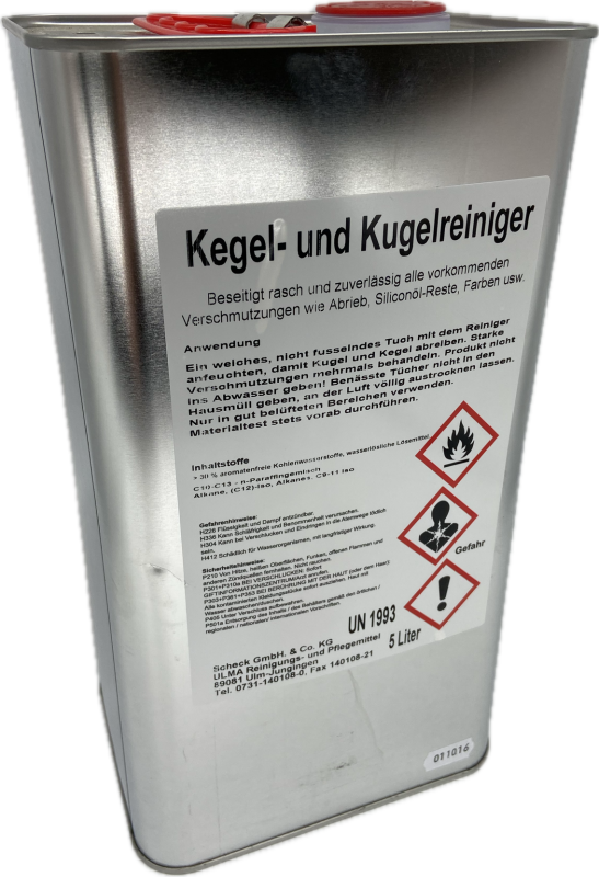 Kegelbahn Kugel- Kegelreiniger Kanister mit 5 Liter